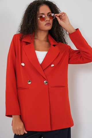 Bigdart Kadın Kruvaze Yaka Blazer Ceket 0722 - Kiremit