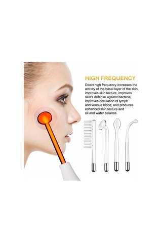 4'ü 1 Arada Yüksek Frekanslı Yüz Temizleme Ve Sıkılaştırma Cihazı - Cam Tüplü Elektroterapi Aleti 9868