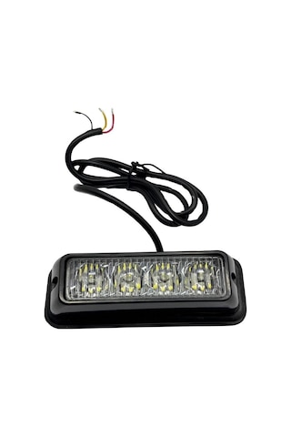 12v-24v Çakar Flaş Led Lamba Şeffaf Mavi 4x1w 18 Fonksiyonlu 110 33 30 Mm