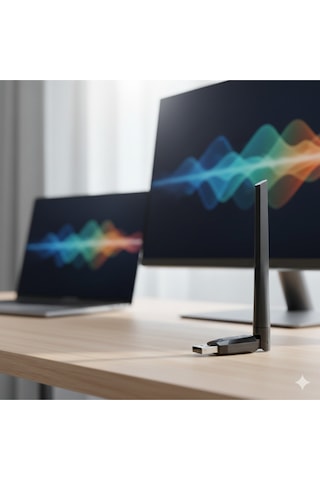 Wi-fi 6 Usb Kablosuz Ağ Adaptörü 1200mbps Hız Harici Antenli Pc & Laptop Uyumlu Kolay Kurulum