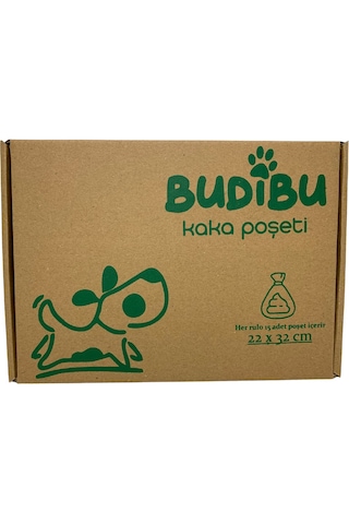 Budibu Kedi Köpek Kaka Poşeti Evcil Hayvan Dışkı Torbası Yeşil 15 Rulo