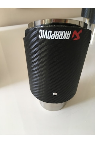 Akrapoviç Logolu Karbon Desenli Krom Egzoz Ucu Giriş 60mm Çıkış 9
