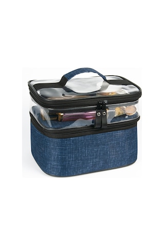 Makyaj Çantası Seyahat Makyaj Çantası Makyaj Organizeri Mavi