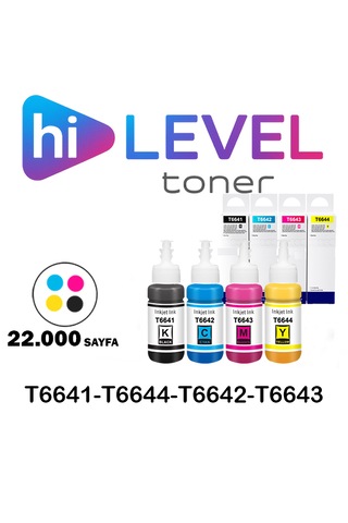 Ht-t6641-set Hilevel Toner,epson L565 T6641 T6642 T6643 T6644 22k Sayfa 4 Renk Cmyk Muadil Kartuş