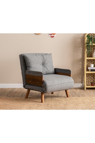 Pafu Cosmo Tekli Katlanır Yataklı Koltuk - Keten Açık Gri Keten Açık Gri