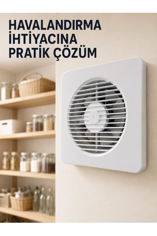 Mey İthalat 150 Mm Dekoratif Aspiratör 20,8 X 20,8 Cm 20 W 320 M³/h Duvar Ve Tavan Tipi Havalandırma Fanı Çok Renkli