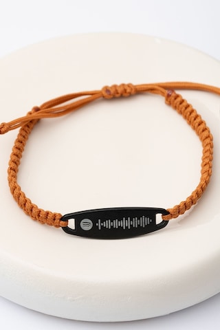 Spotify Kadın Çelik Bileklik Turuncu Siyah Elips Model Çelik