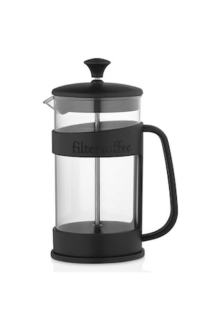 Porsima ET-00118 French Press Süzgeçli Bitki Çayı Demliği Kahve Presi - 400 Ml Siyah