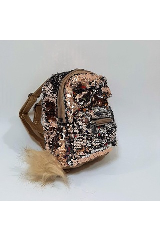 Fiyra Crn Dore Altın Pullu Kız Çocuk Sırt Çantası 16cmx20cmx10cm Altın