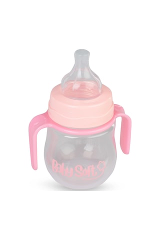 Baby Soft Geniş Ağız Kulplu Biberon 150 Ml - Pudra
