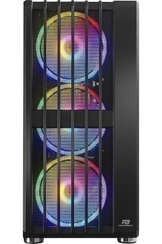 Powerboost Vk-h002b Usb3.0 4x14cm Argb Fanlı Mesh Panel Siyah Kasa Psu Yok