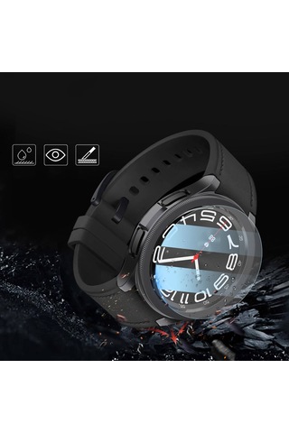 Galaxy Uyumlu Watch 6 Classic 47mm Sert Pc Kasa Ve Ekran Koruyucu Ardx Watch Gard 29 - Siyah