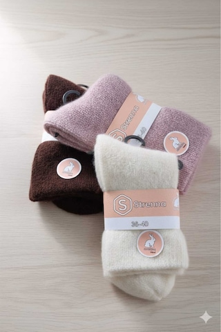 Angora Yün Çorap 3 Adet Set 1