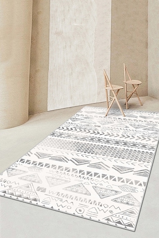 West Home Makinede Yıkanabilir Kaymaz Taban Leke Tutmaz Gri İskandinav Salon Halısı Mutfak Halısı Ve Yolluk 604 Grey