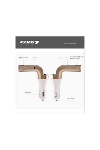 Bluetooth Araç Kiti Carg7 Bluetooth Araç Fm Transmitter Usb Girişli