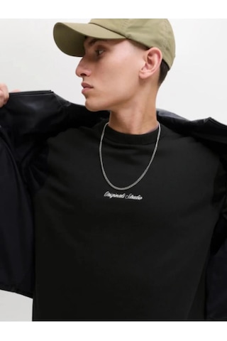 Jack & Jones Jack&jones 12282893 Jornorrebro Emb Sweat Black Erkek Sweatshirt Siyah