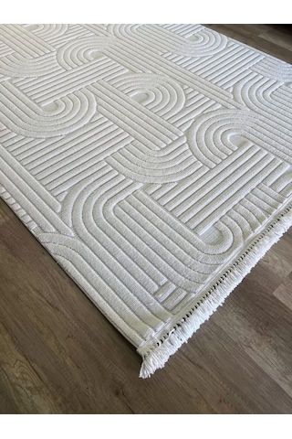 Hoom Rugs Design 1090 Krem Yumuşak Dokulu İskandinav Halı Krem