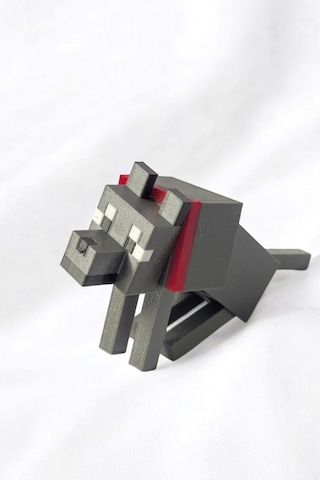 Minecraft Wolf Kurt Figür Dekoratif Obje