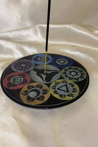 Yedi Çakra 7 Çakra Hand Made El İşi Feng Shui Ejderha Yılı Doğal Obsidyen Taşı Çubuk Konik Tütsülük