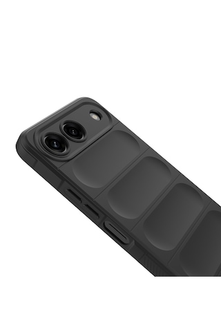 Tecno Spark 40 5g Kılıf Darbe Emici Esnek Tpu Oyuklu Arka Yüzey Tasarımlı Zore Etnik Silikon Kapak Siyah