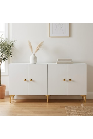 Ka1817bg Simple Konsol Ve Tv Sehpası Beyaz-gold 180cm