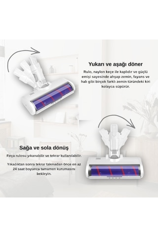 Xiaomi İçin Dreame V8 V9b V9p Şarjlı Turbo Dik Süpürge