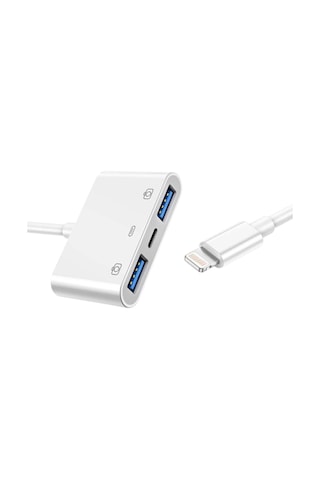 Büro Ev Ofis Cihazları İçin iOs Uyumlu 2hub Usb Camera Adapter