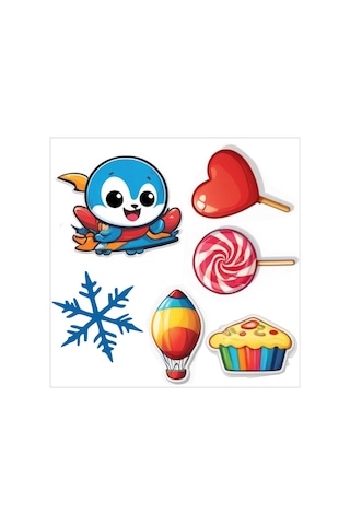 Çocuk Etiket Seti Sticker Yapıştırma Defter Masa Dolap Suluk V1