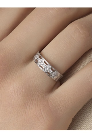 Lepta 925 Ayar Gümüş "spasi İ Sokhrani" Fiyonit Taşlı Yüzük 192129482 Gri