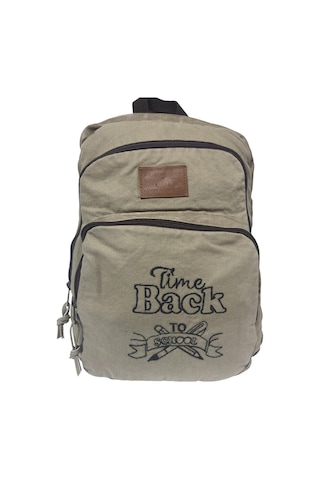 Kaliteli Siyah Vintage Salaş Baskılı Disayn Günlük Gezi Okul Sırt Çantası Revilla Bag 28x38cm Bej - Beyaz