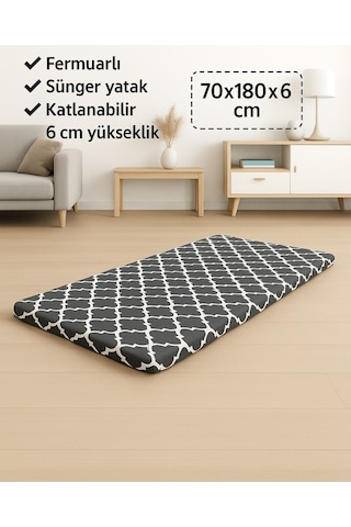 Sünger Yatak 70x180x6 Cm, Yer Yatağı, Balkon Yer Minderi,şantiye,karavan,deprem Yatağı-karaçatı