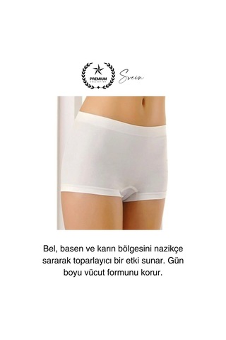 Svein Premium Toparlayıcı Sıkılaştırıcı Kadın Boxer Korse Rahat Dikişsiz Saran Günlük İç Çamaşır Beyaz