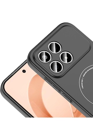 Maks Technology Poco F8 Pro Kılıf M-safe Şarj Özellikli Kamera Korumalı Mkst Elio Sert Pc Kapak - Siyah