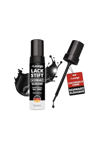 Licargo Siyah Parlak Oto Boya Kalemi 12ml, Çizik Ve Taş Darbesi Giderici, Hızlı Kurur