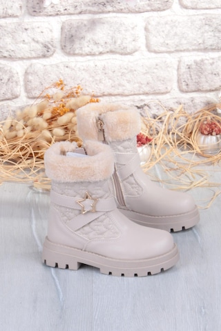 Fort Cool Evla Anatomik Sıcak Astar Kaymaz Taban Kız Çocuk Bot Bej