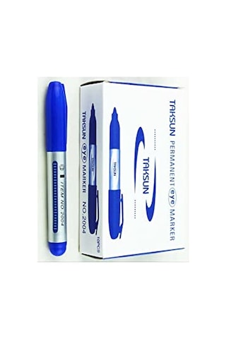 Permanent Marker Keçeli Koli Kalemi 10 Adet Mavi Çok Renkli