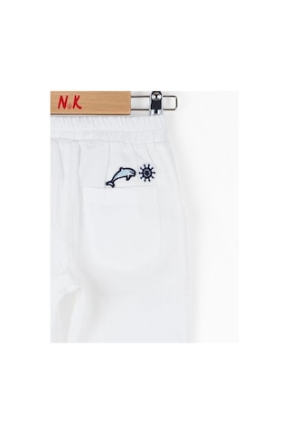 Nk Kids Erkek Bebek Pamuklu Yunus Pantolon-13969 Beyaz