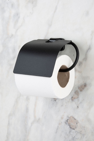 Multistore Mini Serisi Siyah Geniş Kapaklı Tuvalet Kağıtlığı Wc Kağıtlık Tuvalet Kağıdı Askısı Siyah