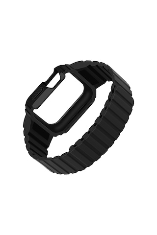 Apple Watch Series 10 / 11 Kılıf 42mm Silikon Kordon Kd-142 Airbag Tasarımlı Kasa Koruyuculu