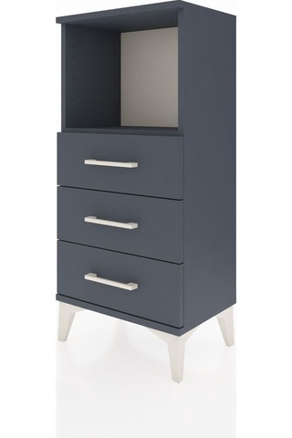 Arges Komodin Tek Raflı 3 Çekmeceli 44x30x96 Antrasit-antrasit Antrasit