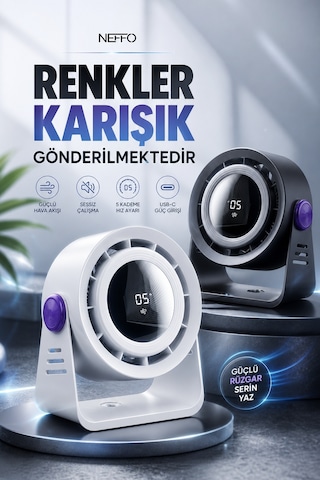 Usb Şarjlı Fan Ayarlanabilir Hızlı Taşınabilir Mini Vantilatör, Sessiz Güçlü Soğutucu Fan