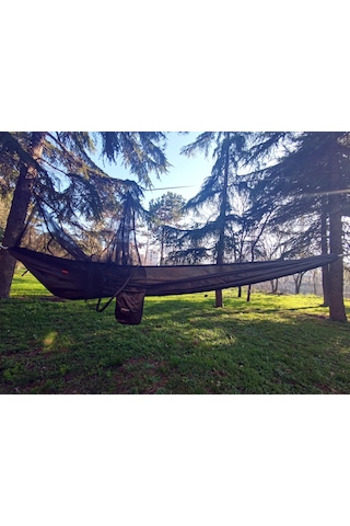 Çift Kişilik Cibinlikli Hamak Ultra Hafif 175 Kg Taşıma 275x150cm Haki