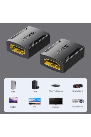 Polham 4k 60hz Altın Kaplama Hdmı Adaptörü 2 Hdmı Kablosunu Bağlar Dayanıklı & Yüksek Performans