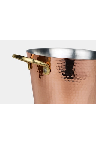 Cuvesta El Yapımı Modern Kalın 1.5mm Bakır Buz Kovası 20x20cm