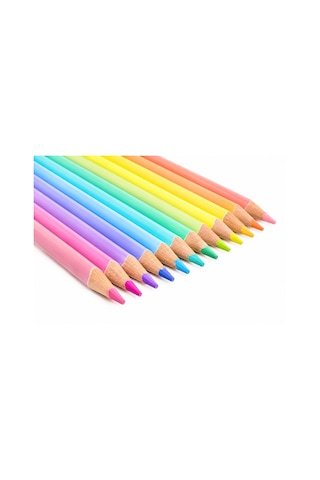 Kores Kuru Boya Kalemi Pastel Üçgen 12 Renk Çok Renkli