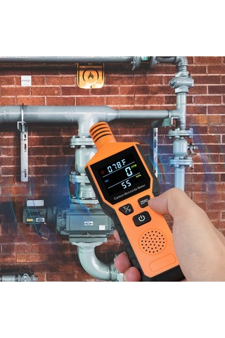 Symbee Co801 Portatif Karbon Monoksit Testeri - Isı Ve Nem Ölçer, Ev/outdoor/karavan Uygun, 75db Alarm, Turuncu Pil Yok