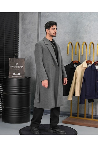 Modefendi %60 Yün Oversize Torba Cep Yüksek Kalite Oversize Kaban Antrasit