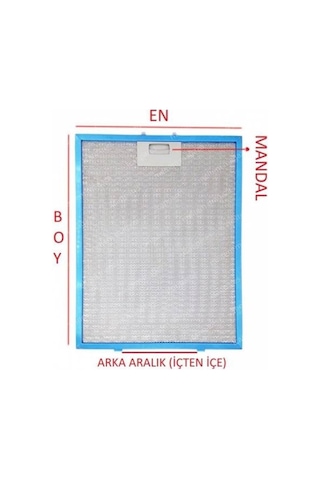 Siemens Uyumlu Davlumbaz 26,2X33,5 Cm Arkaara 12,5 Aspiratör Filtresi - 287929780
