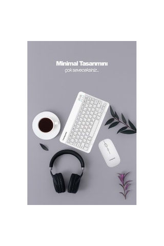 Beyaz Kablosuz Wireless Klavye Ve Mouse Seti Optik
