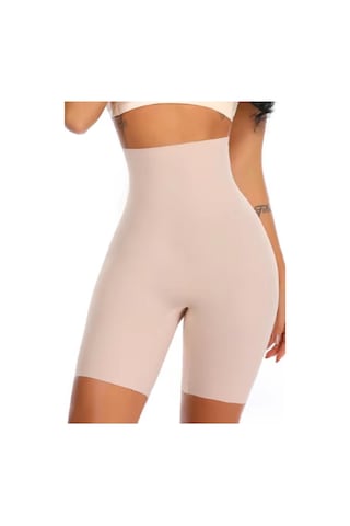 Dikişsiz Görünmez Yüksek Bel Shapewear Şort Vücut Şekillendirici Şort Elbiseler Altına Ten